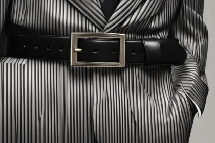 Pinstripe suit belt options