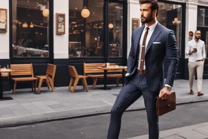 Pinstripe suit casual wear