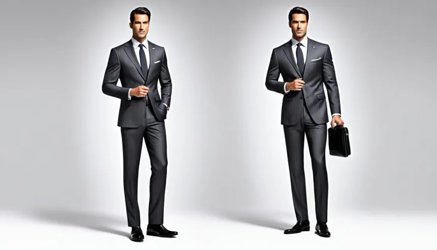 Pinstripe suit for networking