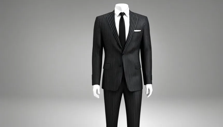 Pinstripe suit for office wear