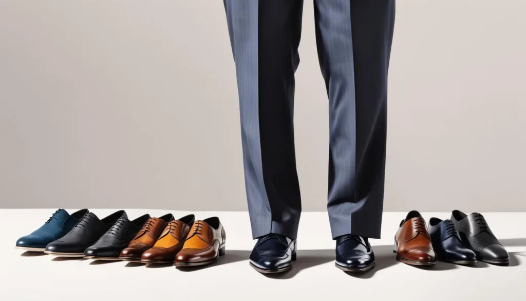 Pinstripe suit shoe choices