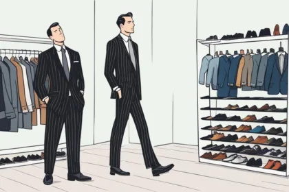 Pinstripe suit shoe choices