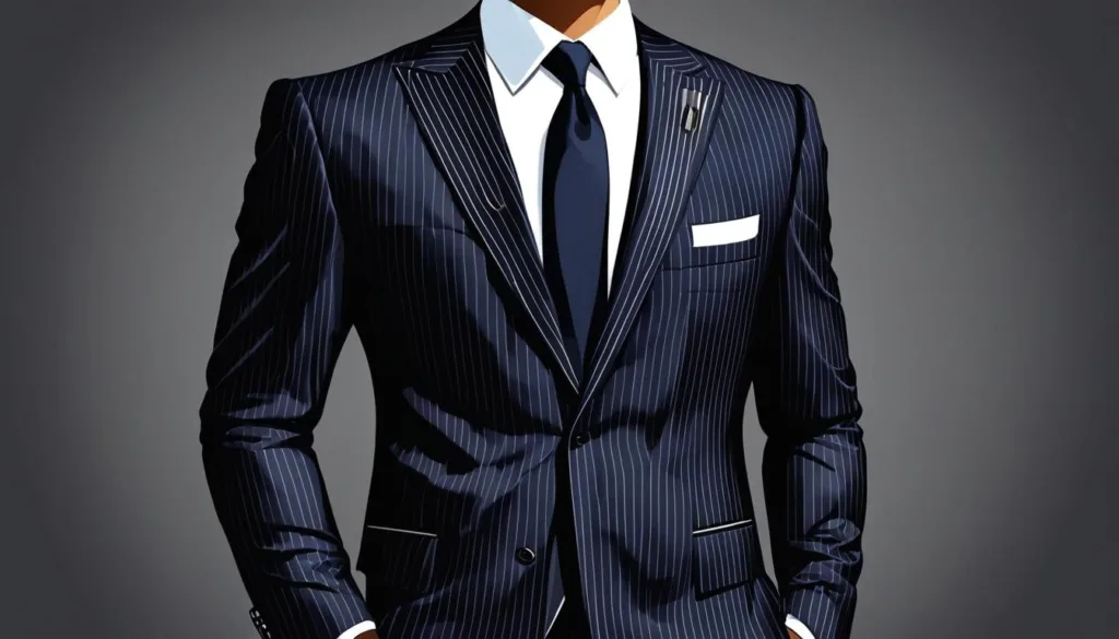 Pinstripe suit styling