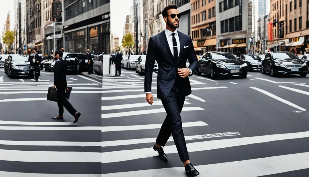 Pinstripe suit urban wear trends