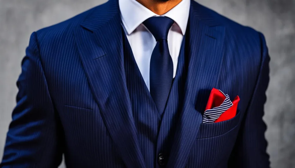 Pocket Square Color Combinations with Pinstripe Suits