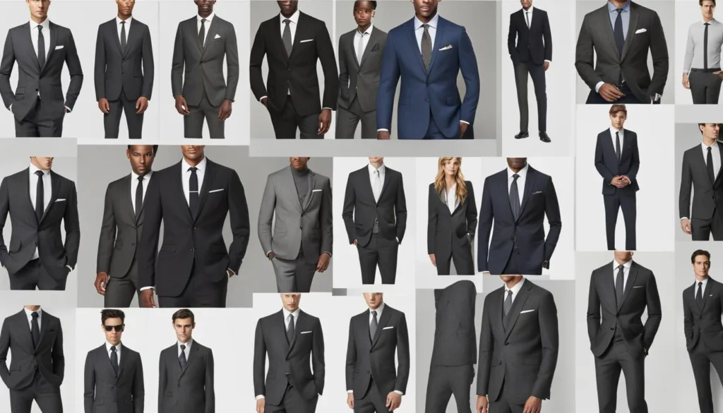 Seasonal charcoal suit options for interviews