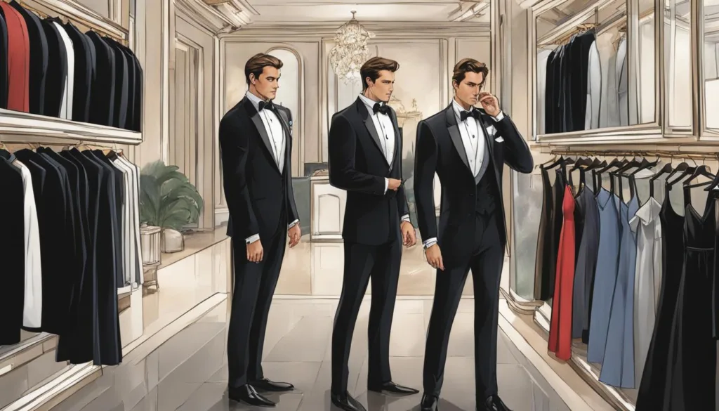 Selecting a tuxedo for elegant events