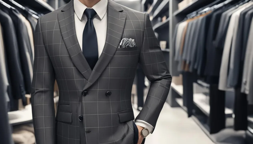 Selecting luxury fabrics for a gray windowpane suit