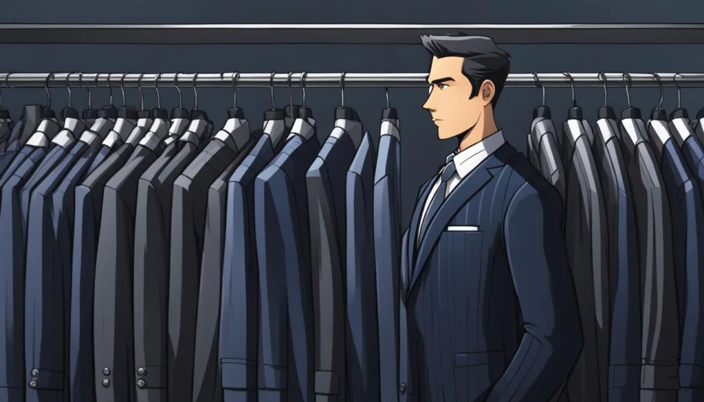 Selecting pinstripe suits for business meetings