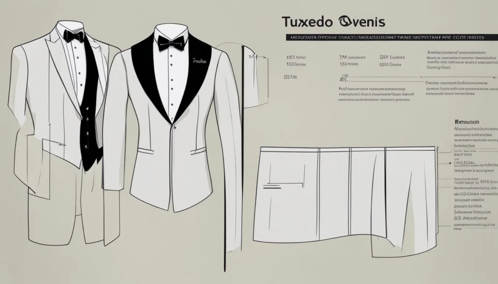 Shawl Lapel Tuxedo Size Guide