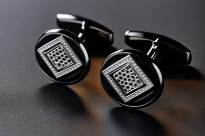 Shawl lapel tuxedo cufflinks