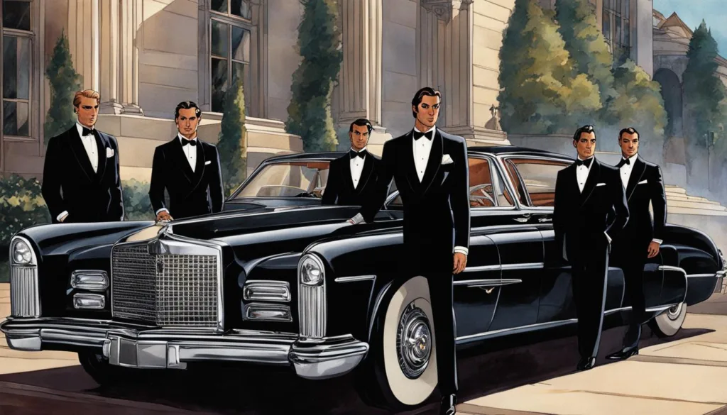 Sophisticated black velvet tuxedos