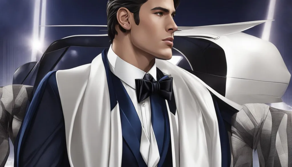 Sophisticated navy blue tuxedo