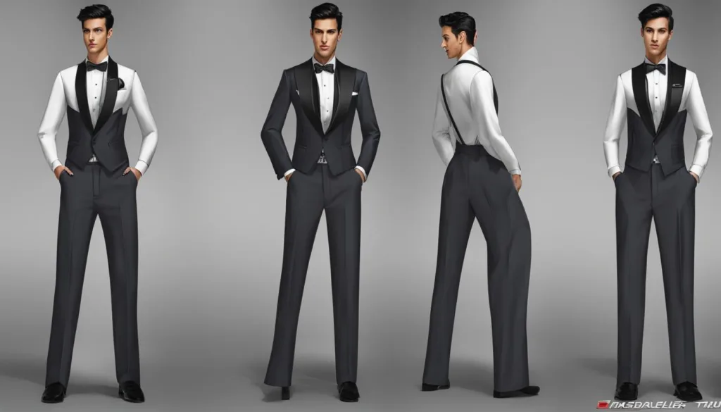 Stylish modern fit pants for tuxedos