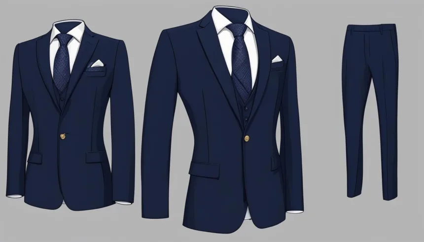 Tailored navy business suit choices