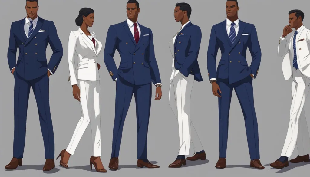 Versatile navy suit styles for work