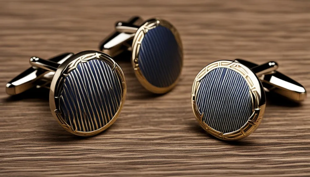 Vintage cufflink options for pinstripe suits