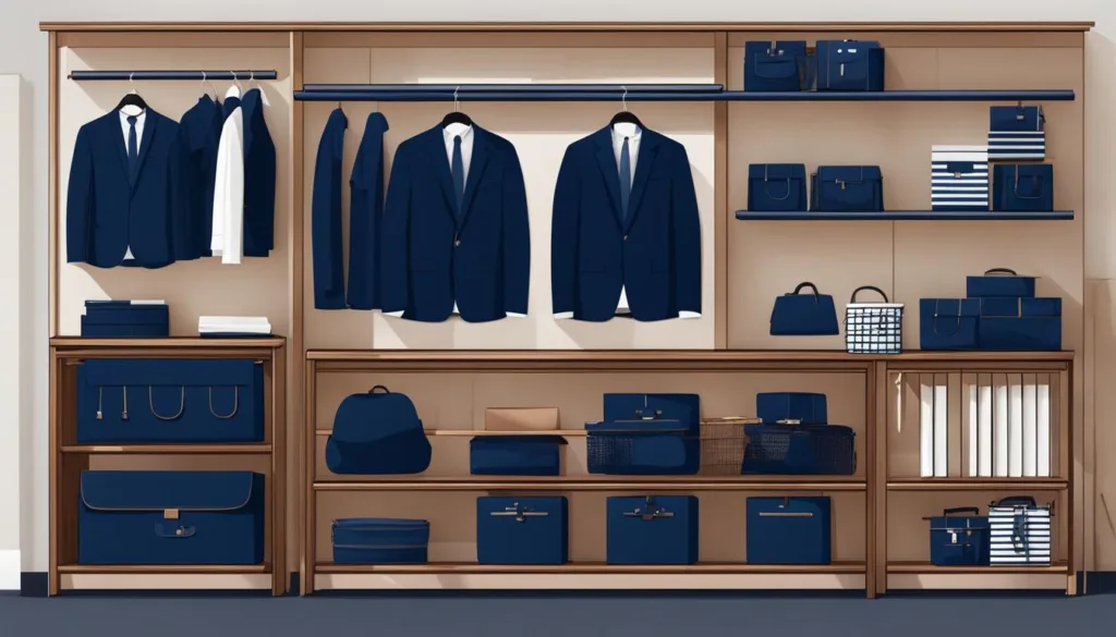 Wardrobe solutions for navy suits