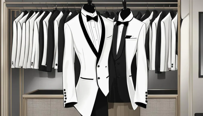 White shawl lapel tuxedo selections