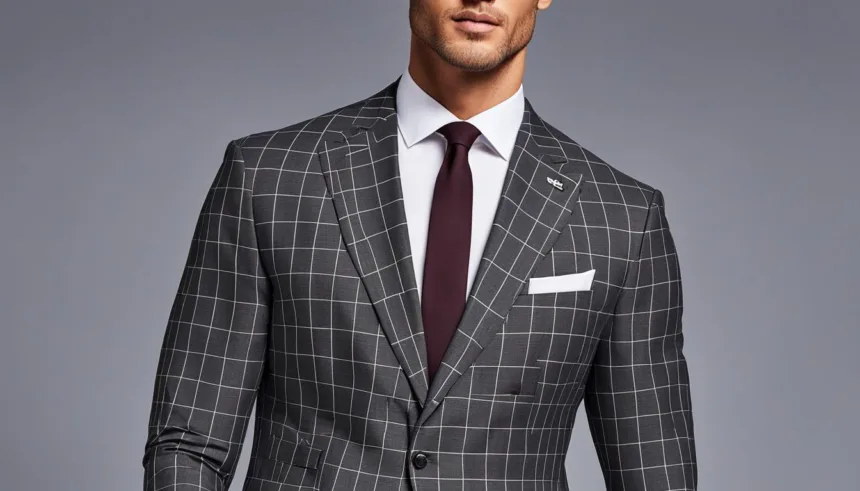 Windowpane check suit jacket styles