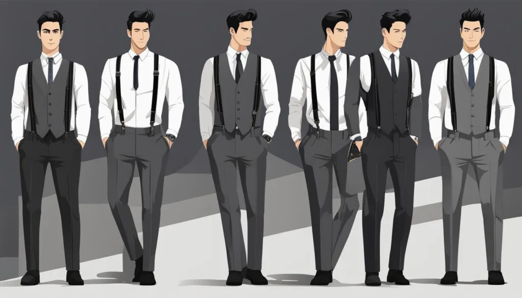 contemporary suspender trends for charcoal suits