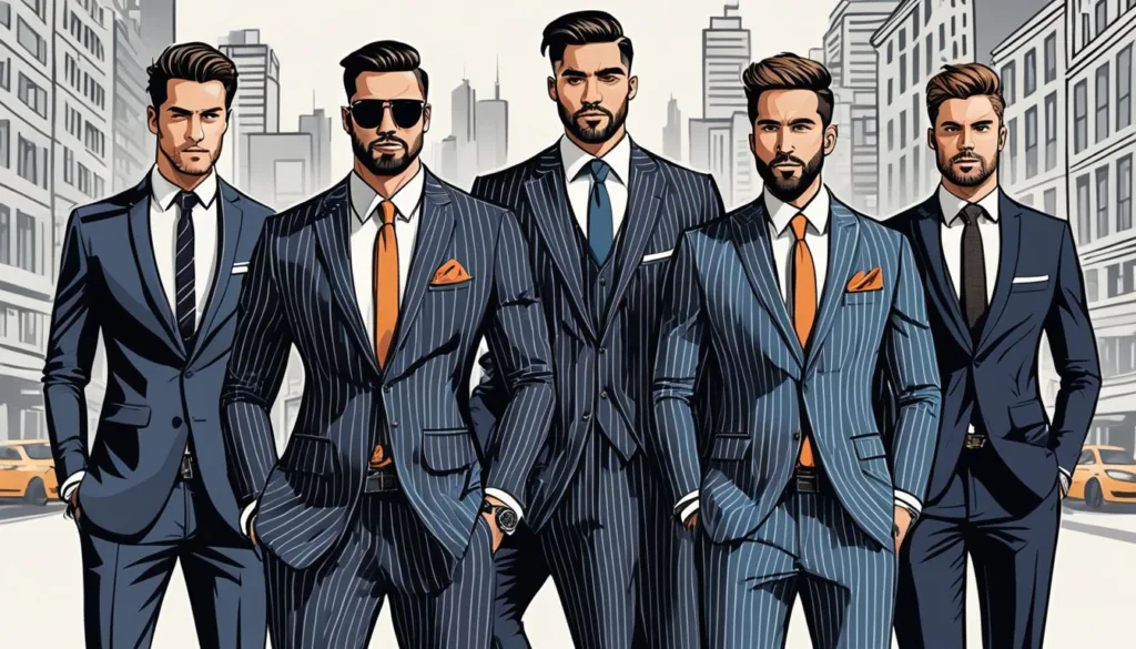 influencers' pinstripe suit choices