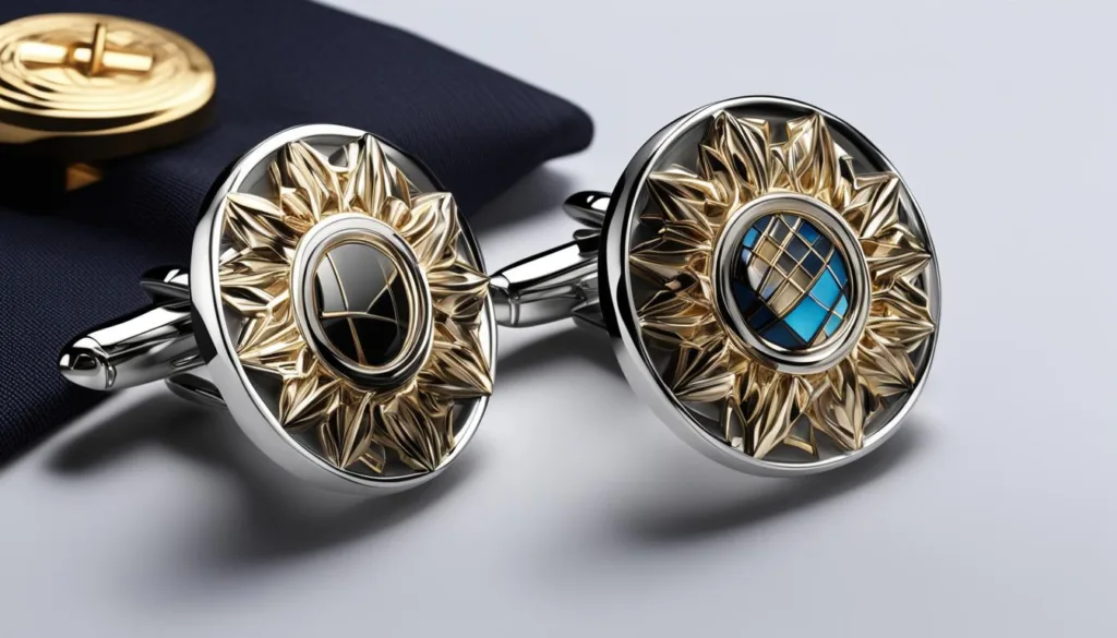 Contemporary cufflink trends with peak lapel suits