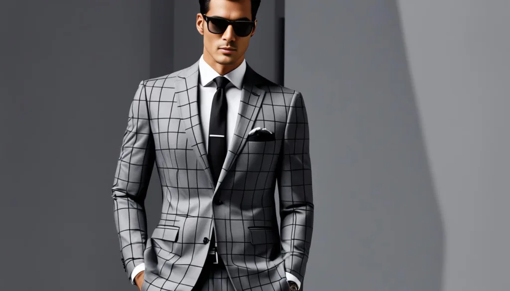 Contemporary windowpane suit trends