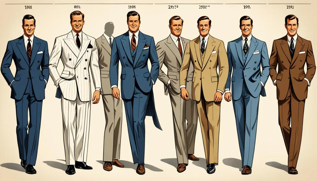 Evolution of peak lapel suit fashion