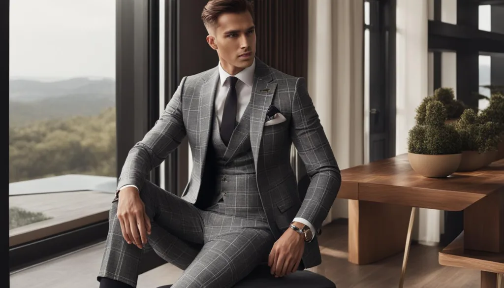 Influential windowpane suit editorial themes