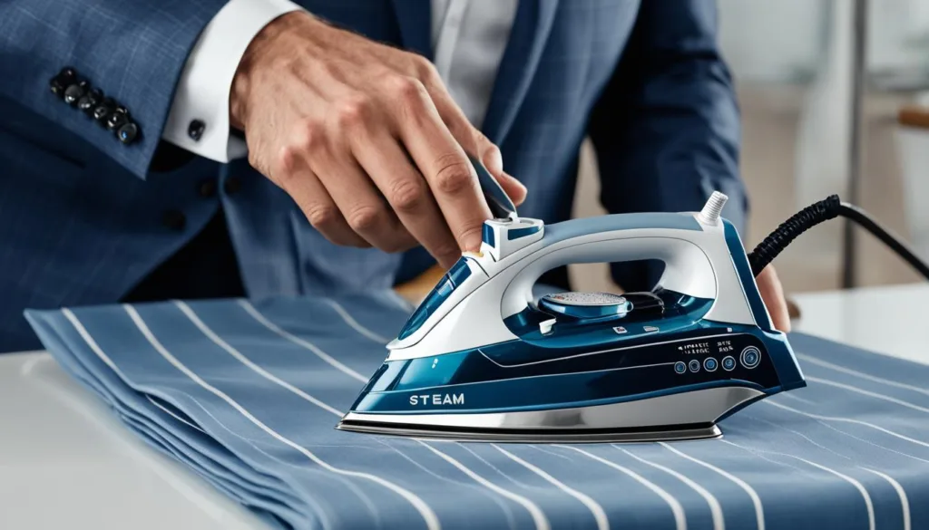 Ironing a windowpane suit