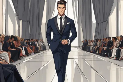 Peak lapel suit fashion shows