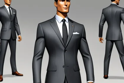 Peak lapel suit for business meetings