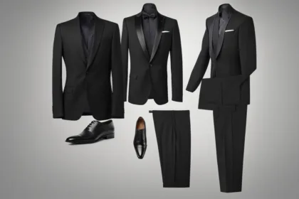 Peak lapel suit for networking