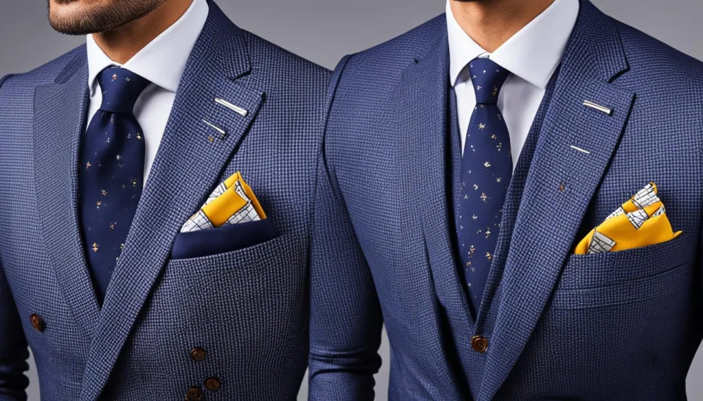 Pocket square folding techniques for windowpane suits