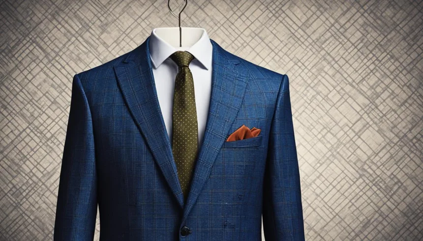 Windowpane check suit color preservation