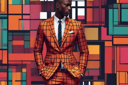 Windowpane check suit color trends