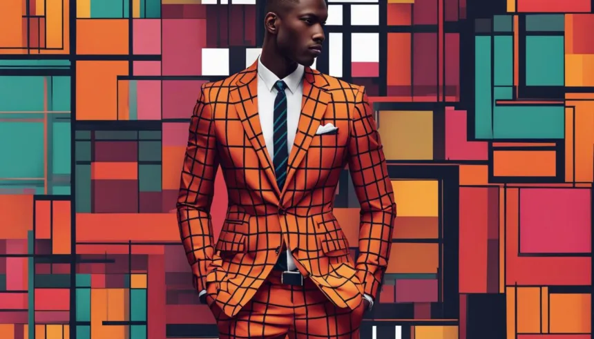Windowpane check suit color trends