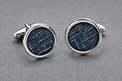 Windowpane check suit cufflinks