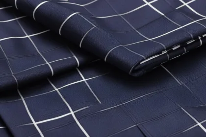 Windowpane check suit pocket squares