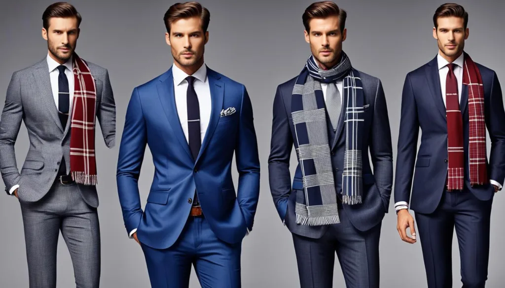 business appropriate scarves for windowpane suits