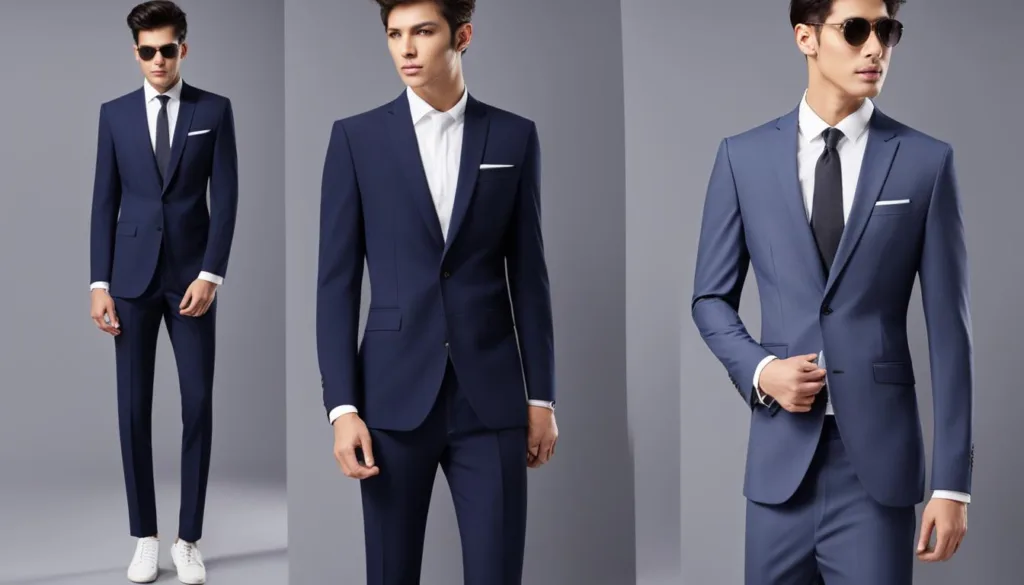 contemporary slim fit peak lapel suit trends
