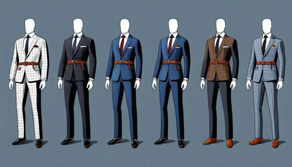 stylish belt choices for windowpane suits