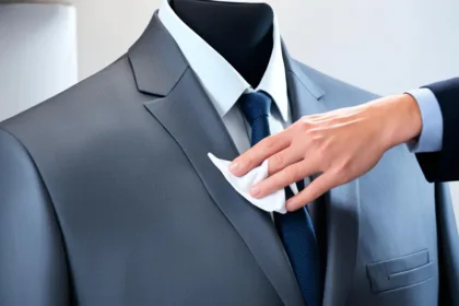 Peak lapel suit wrinkle removal