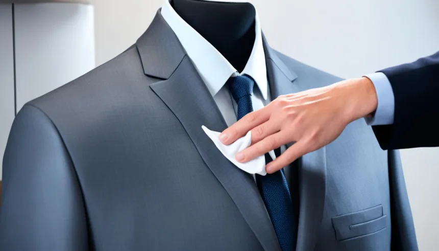 Peak lapel suit wrinkle removal